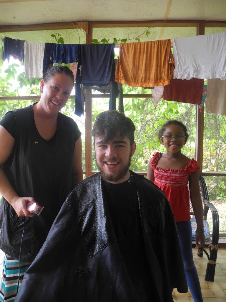 Running a hair salon when a visitor came